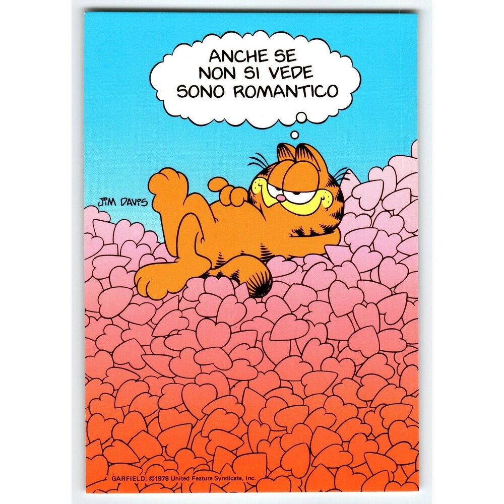 Vintage Garfield Photochrome Postcard by Jim Davis Italy 1978